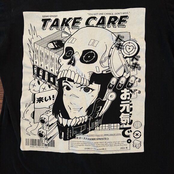 Genki Ghost Take Care 003 GG Girl & Model Ghost T-Shirt Tee Size Small Anime - Picture 3 of 10